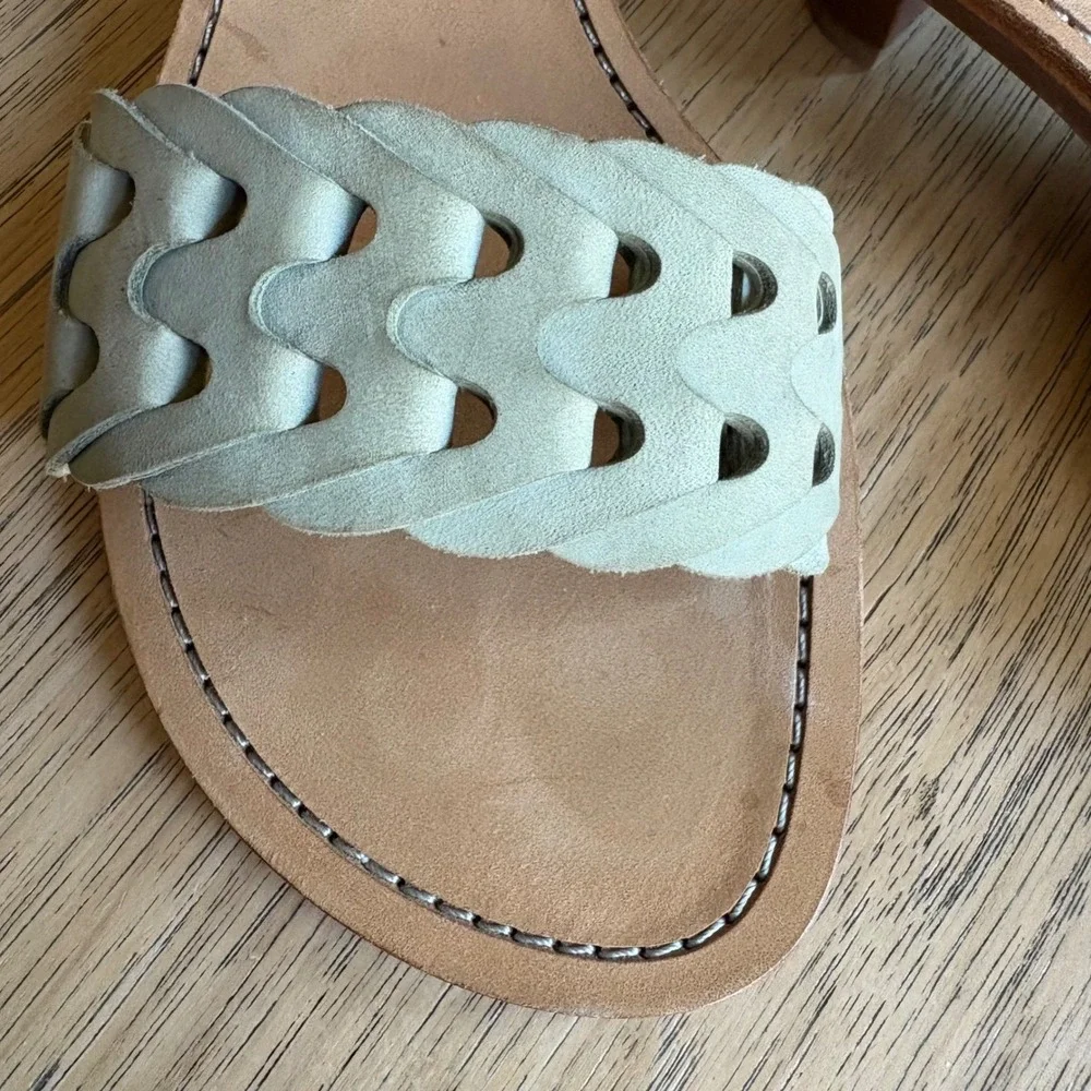 $350 NWT RAG & BONE Melrose Mint Woven Leather Kitten Heel Sandals SZ EU39;US8.5